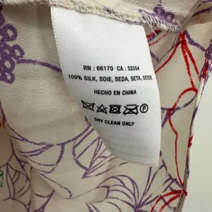 Maeve size Medium silk floral layered tank top sleeveless blouse cream red green thumbnail 5
