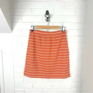 Vintage Style New York Orange Striped Knit Skirt Size M thumbnail 2