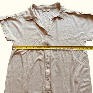 Tan Smocked Linen Blend Maxi Sundress thumbnail 8