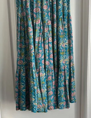 Natural Life Chic Floral Skirt in Blue and Pink Worn Once Small thumbnail 4