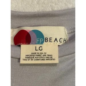 Free People Beach Crossover Short Sleeve Tulip Slit Maxi Dress lilac purple L thumbnail 3