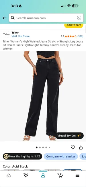 Black Stretchy Jeans Straight thumbnail 2