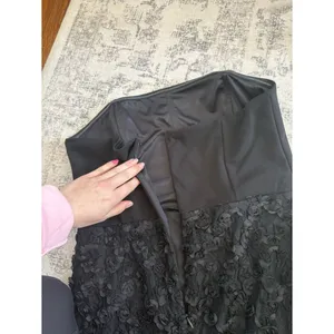 Lulus Ravishing Appeal Black 3D Floral Applique Strapless Maxi Dress Size XL NWT thumbnail 8