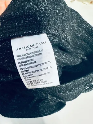 American Eagle Amazingly Soft Knit Lounge Shorts Black Heather Drawstring Small thumbnail 3