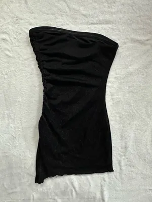 Princess Polly Donelli Mini Dress Black Size 2 Strapless Sparkly Asymmetrical thumbnail 12