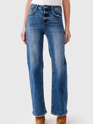 #76 NWT Socialthreads Risen Mila High Rise Full Length Straight Jeans Size 9/29 thumbnail 2