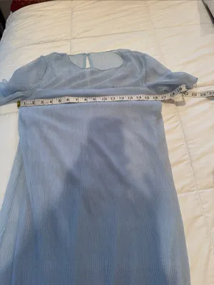 French Connection Pale Blue Sheer-Panel Maxi Skirt with Side Slit size M thumbnail 5