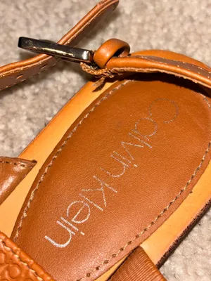 Calvin Klein Tan And Brown Sandals Size 8.5 thumbnail 4