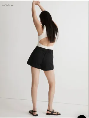 Madewell Pull On Shorts in almost black thumbnail 7