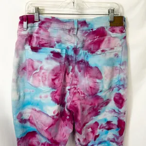 American Eagle Size 16 Jeans Handmade Tie Dye Mom Jeans‎ Pink Blue High Rise 974 thumbnail 7