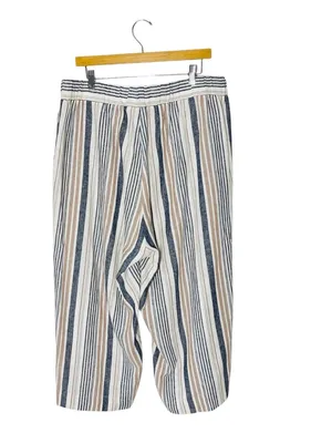 JONES & CO Cropped Linen Pants White Size 1X thumbnail 3