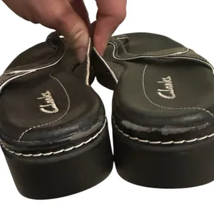 Clarks Black Leather Thong/Flip-Sandals Women’s Comfortable Everyday Style Sz 9‎ thumbnail 7