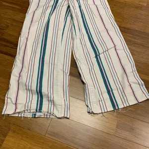 Madewell Wide Leg Crop Pants Womens‎ Size 27 Striped High Rise Raw Hem Casual thumbnail 3