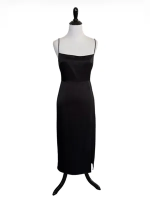 Aritzia TEN by Babaton Black Satin Dress size 2 thumbnail 2
