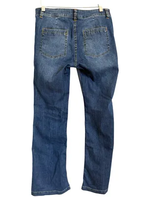 CAbi Jeans Women’s 6 Blue Denim Flare Bootcut Front Patch Pockets Stretch thumbnail 4