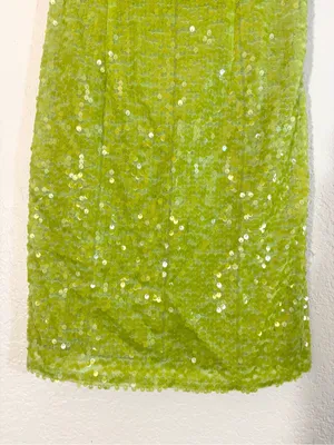 Marc New York Sequin Lime Green Mini Dress Vintage Size 4 thumbnail 6