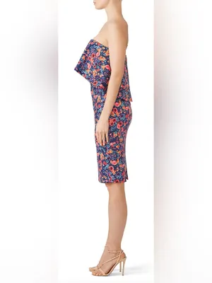 Badgley Mischka Floral Popover Sheath Dress Size 10 thumbnail 2