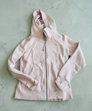 LULULEMON Pink Crop Hooded Zip Sweatshirt Size 8 thumbnail 1