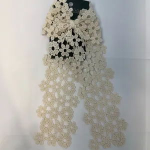 Boho Cream Lace Bow Hair Clip Floral Crochet Barrette Wild Fable NWT thumbnail 2