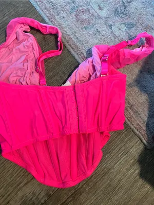 Urban outfitters pink mesh corset top M thumbnail 7