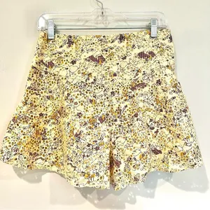 Free People‎ Shallow Waters Cotton Printed High-Waist Shorts Women's 8 Yellow thumbnail 6