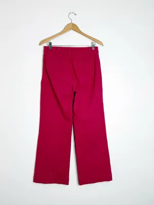 LOFT Palmer Wide Leg Pink Jeans 4 Petite High Rise Stretch Pants thumbnail 2