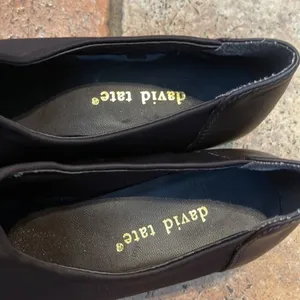 David Tate "Dynasty" Stretchy Fabric and Leather Cap-Toe Slip-Ons. 7.5 thumbnail 2