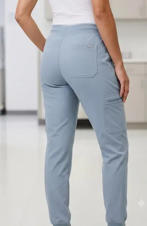 FIGS High Waisted Yola Skinny Scrub Pants Women's Large Light Blue Cargo thumbnail 1