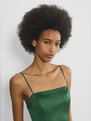 NWOT Sunday Best Shimmer Satin Dress - Emerald - 00 thumbnail 4