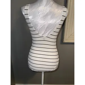 DKNY Seamless Striped Ribbed Tank Bodysuit medium thumbnail 5