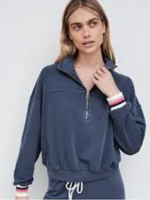 Sundry dark gray quarter‎ zip pullover sweatshirt size 1 - small thumbnail 1