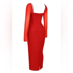 House of CB Katarina Scarlet Long Sleeve Maxi Dress thumbnail 5
