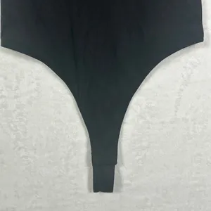 Elodie Womens Ribbed Long Sleeve Thong‎ Bodysuit Black Crew Neck XS CTSR1309 thumbnail 3