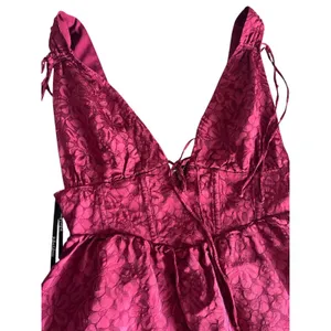 For Love & Lemons Janet Mini Dress Size S Maroon Red thumbnail 6