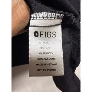 Figs Scrub Top Women XL Black Casma 3 Pocket V Neck Medical Nurse Stretch FW1100 thumbnail 4