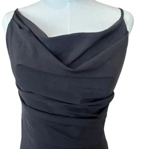 Dress The Population Black Gown MEDIUM Maxi Cowl Mermaid Formal Designer $200 thumbnail 11
