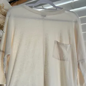Ch. x Frank & Oak Cream Oversized Slouchy Pocket Tee Coastal Minimalist Small thumbnail 4