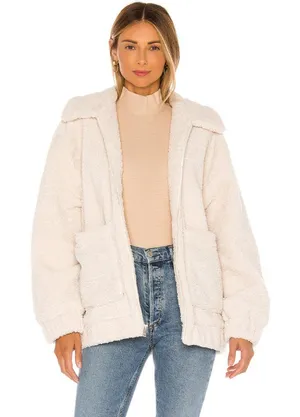 UGG Jackeline Cream Teddy Bear Oversized Winter Jacket Coat Minimalist Coquette thumbnail 1