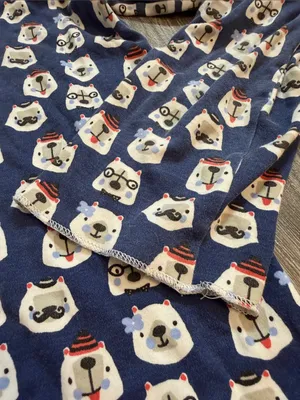 Vintage Roller Rabbit blue Long-Sleeve lounge top Polar Bear Faces size small thumbnail 4