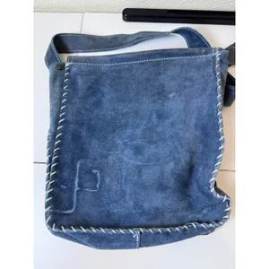 Y2K Vintage Suede Crossbody Bag Women Floral Patchwork Boho‎ Indie Cottagecore thumbnail 2