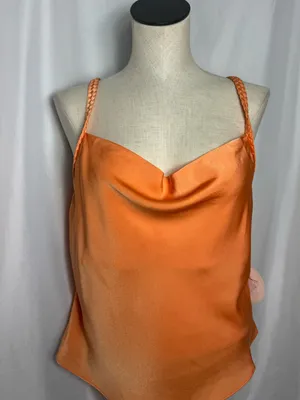 Milk & Honey party festival Braided Strap Orange Cowl Neck Tank Top M NWT thumbnail 2