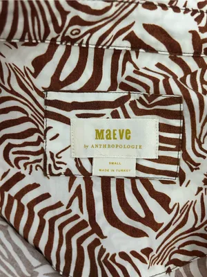 Maeve by Anthropologie | Bettina Tiered Shirt Dress in zebra graphic print thumbnail 8