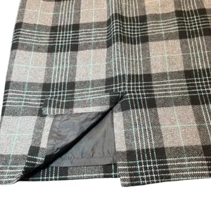 Talbots Grey Black Teal Plaid Pencil Skirt Lined Size 8 Knee Length Professional thumbnail 6