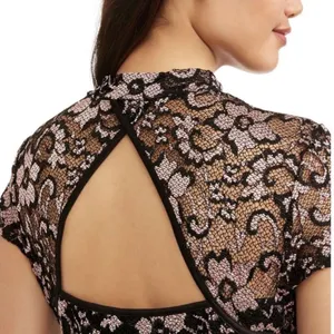 No Boundaries Y2K Black Gold Lace Dress Sheer Overlay M Whimsigoth Vampy Clubwear Party thumbnail 6