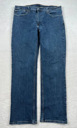 Levi’s 514 Straight Fit Flex Dark Wash Jeans Men’s 36x30 Blue Denim thumbnail 1