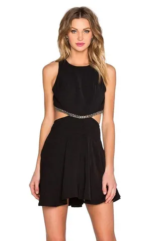 Revolve NBD Black Dress with Beaded Cutout thumbnail 2