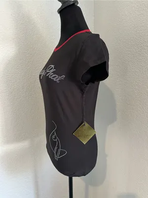 Baby Phat Black Tee with Red Trim and Rhinestone Accent thumbnail 3
