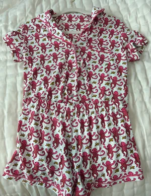 Monkey Polo Pajamas Pink thumbnail 3