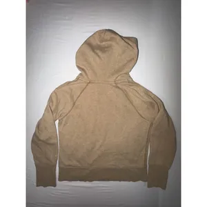 American Eagle V Neck Hoodie Large Tan Heathered Fleece Pullover Boho Y2K Coasta thumbnail 9