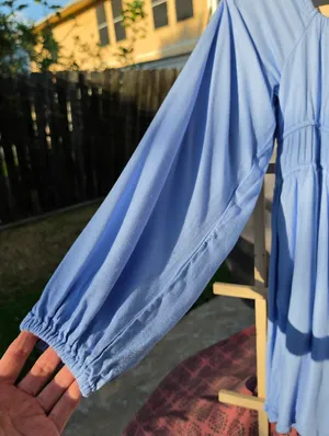Old Navy Baby Blue Long Sleeve Dress Medium thumbnail 6